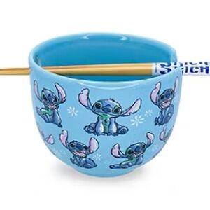 •Stitch Overload• 16 oz. Ceramic Ramen Bowl with Chopsticks